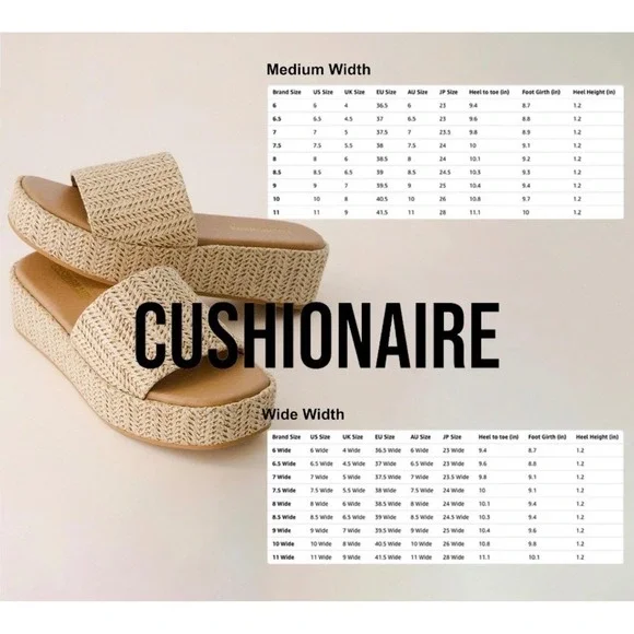 Cushionaire Kudos Platform Wedge Sandals Women Natural Espadrille Comfort Sz 8M - Picture 16 of 16